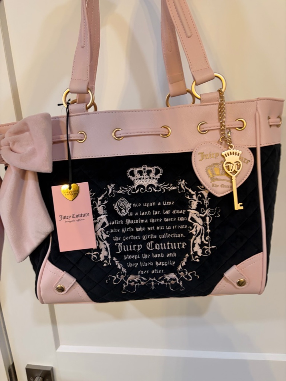Juicy Couture Pink and Black Fairytale Daydreamer Bag